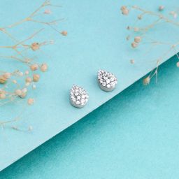 Sterling Silver Graceful Pear Earrings for Women and Girls Zircon Sterling Silver Stud Earring-35