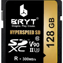 BRYT A1 V90 UHS-II U3 High Capacity SD Card 128 GB SDXC Class 10 300 MB/sMemory Card-1