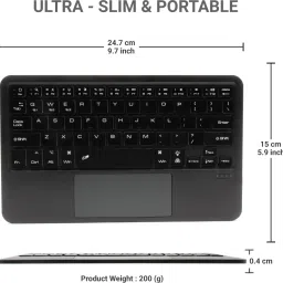 TECPHILE B102D Wireless Keyboard with Touchpad & Backlit, Ultra-Slim, Multi Device Bluetooth Handheld Multi-device Keyboard Compatible with Desktop, Laptop, Tablet, iPad, Mac multimedia_keys image 5