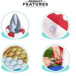 tiny tales Inflatable (IND*24) Floating Shark Pool Play Center for Kids With Free Pump Inflatable Swimming Pool image 5