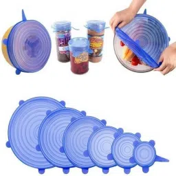 Silicone Stretch Lids Multi Size Lids Food and Bowl Covers Dishwasher Safe K5 2.6 inch, 3.8 inch, 4.5 inch, 5.7 inch, 6.5 inch, 8.3 inch Lid Set, Pack of 6-image-3