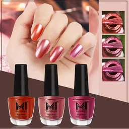MI FASHION Set Of 3 High-Shine Long-Lasting Shimmer Nail Paint - 12ml Each-46