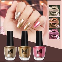MI FASHION Set Of 3 High-Shine Long-Lasting Shimmer Nail Paint - 12ml Each-image-81