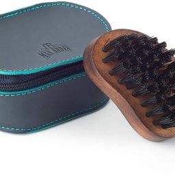 Pocket Size Beard Brush with Hand Crafted Premium Wood Handle with Premium Faux Leather Pouch-image-47
