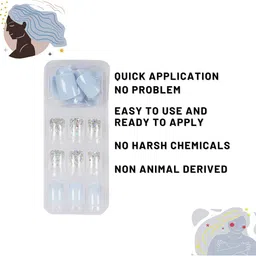 LICK Set Of 30 Reusable Artificial Press On Nails - Transparent With Blue image 5