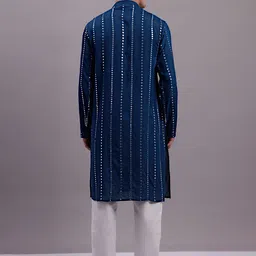 Jompers Embroidered Mirror Work Kurta With Pyjamas image 3