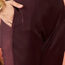 Sangria Ethnic Motifs Yoke Design Kurta With Trouser & Dupatta image 2