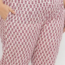 Sringam Plus Size Floral Printed Regular Kurta With Trousers & With Dupatta image 5
