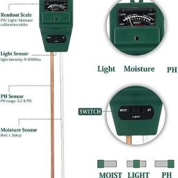real instruments Soil Tester, 3-in-1 Soil Moisture, ph Meter Pinless Digital Moisture Measurer Pin-Type Analog Moisture Measurer image 5