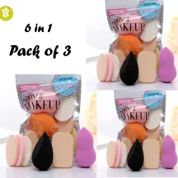 Pearl Makeup Sponges Beauty Blender Puff Set of 6, Pack of 3-picture-2