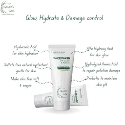 Nature's Law Set of 3 Glow & Hydrate Face Wash with Peptide & Probiotic - 100 ml each image 2