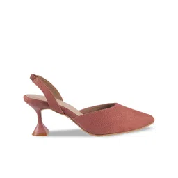 Metro Pointed Toe Textured Block Mules With Backstrap image 5