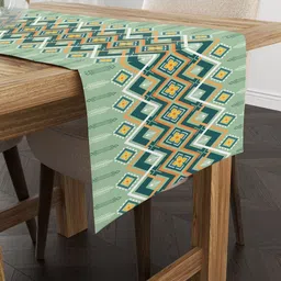 STYBUZZ Green & White Digital Printed Table Runner image 3