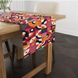 STYBUZZ Pink & Mustard Yellow Geometric Printed Table Runner image 3