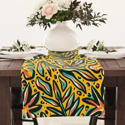 STYBUZZ Yellow & Green Printed Table Runner image 3