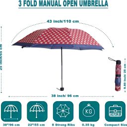 flipkart smartbuy 3 Fold Digital Printed Rain and Sun Protective Umbrella image 5