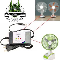 12 Volt 2 Amp Battery Rechargeable Table Fan Charger inverter Auto cut off A1 Square Wave Inverter-image-17