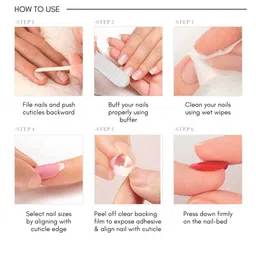 LICK 12 Pieces Square Shape Acrylic Reusable Press On Nails With Application Kit - White image 5