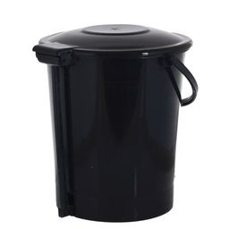 Kuber Industries Set Of 2 Black Solid Plastic Pedal Dustbin With Handle image 5