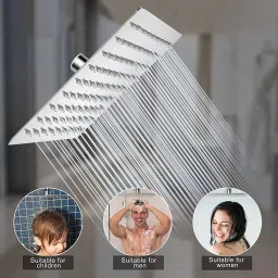 fastgear Bathroom Shower Chrome Finish 10X10Inch Shower Head with 24inch Arm Bathroom Shower Set Rain Flow image 3
