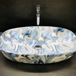 Big Size Table Top Premium Designer Ceramic Wash Basin(0080) (24*15*5)(M80) Table Top Basin-image-50