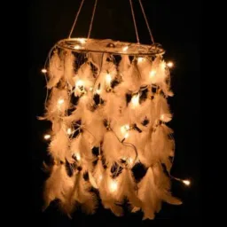 dream catcher classic White light Feather Windchime-image-37