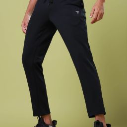 Men Solid Black Track Pants-image-7