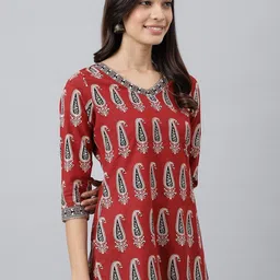 MEESAN Rust & Black Printed Cotton Tunic image 3