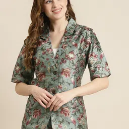 shae by sassafras Women Floral Print Single Breasted Casual Blazer-picture-33