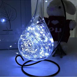 XERGY 100 LED White AA Battery Powered Copper Wire String Lights -10 Meter image 5