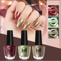 MI FASHION Set of 3 Vernis A Ongles High Shine Shimmer Nail Paints - 12ml Each-image-106