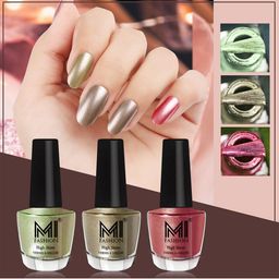 MI FASHION Set of 3 Vernis A Ongles High Shine Shimmer Nail Paints - 12 ml Each-image-82
