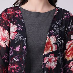 SCORPIUS Printed Georgette Open Front Longline Shrug image 3