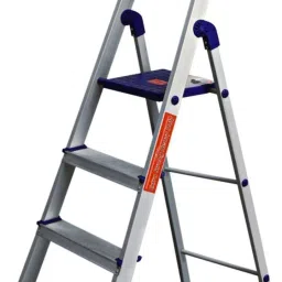 Aluminium Blue Heavy Folding Ladder 3 Step 3.2 Ft Made In India Aluminium Ladder-11