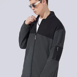 Maniac Mock Collar Loopnet Colorblocked Cotton Tailored Jacket image 3