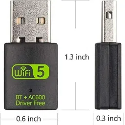 ROCKTECH USB Bluetooth WiFi Adapter 600mbps 2.4/5Ghz 2 in One WiFi and BT Data Card image 2