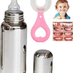 Stainless Steel Baby Feeding Bottle and Baby Teeth Cleaning Brush Combo- Stainless Steel-image-50