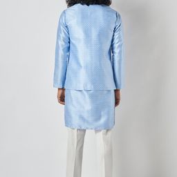 Bubber Blu Printed Mandarin Collar Nehru Jacket image 3