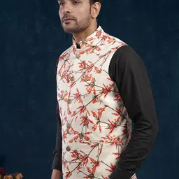 Lightpole Printed Mandarin Collar Nehru Jacket image 2