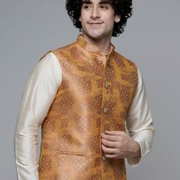 MAAHI FABS Geometric Printed Woven Nehru Jacket image 3