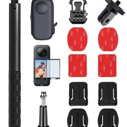 ADOFYS Accessory Kit Compatible with Insta360 One X3 with Invisible Selfie Stick, Portable Case, Screen Protector and Adhesive Mounts image 1