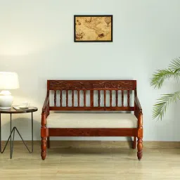mudramark from pepperfry Kumud Sheesham Wood 2 Seater Sofa In Honey Oak Finish-picture-31