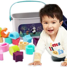 himanshu tex Baby and Toddler First Block Shape ABCD Shape Learning Activity Toy image 3