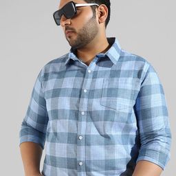 Instafab Plus Men Plus Size Checked Casual Cotton Shirt-picture-22