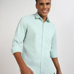 Lee Spread Collar Regular Fit Opaque Cotton Casual Shirt-image-49