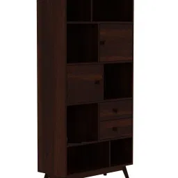 unitek furniture Multipurpose Sheesham ( Rosewood ) Solid Wood Semi-Open Book Shelf image 3
