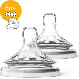 philips avent NATURAL TEATS SET OF 4 PIECE NIPPLE Fast Flow Nipple (Pack of 2) Fast Flow Nipple image 2