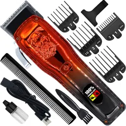 QGS Men’s Rechargeable BD Powerful Hair Clipper Beard Moustache Hair Cutting Trimmer Fully Waterproof Grooming Kit 410 min Runtime 8 Length Settings-image-27