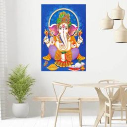 Blessing Of Lord Ganesha Self Adhesive Wall Vastu Poster for Home Decor(Vinyl, 24 x 36 Inch) by WENS-picture-6