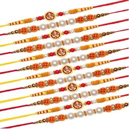 Thread Rakhi Set of 12 Assorted Rakhi Set-4
